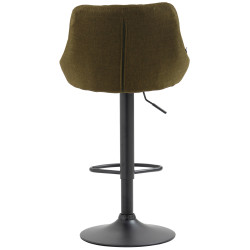 Tabouret de bar Lazio, tissu, noir/vert