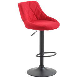 Tabouret de bar Lazio, tissu noir rouge