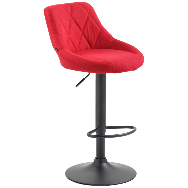 Tabouret de bar Lazio, tissu noir rouge