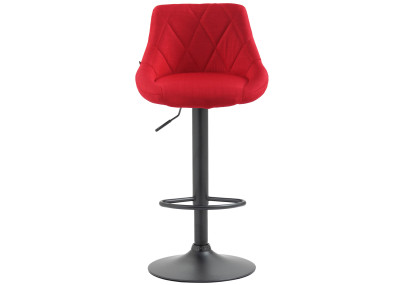Tabouret de bar Lazio, en tissu, noir et rouge