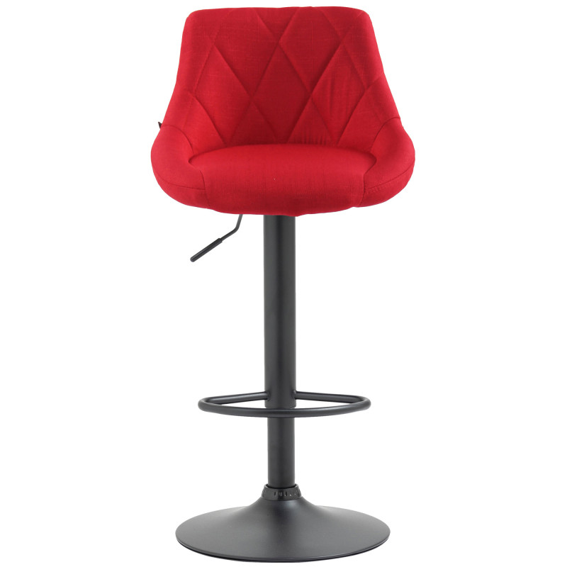 Tabouret de bar Lazio, tissu noir rouge