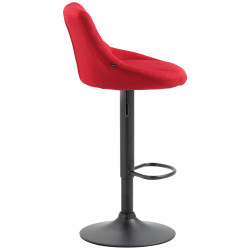 Tabouret de bar Lazio, tissu noir rouge