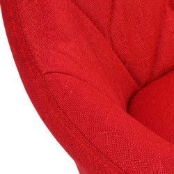 Tabouret de bar Lazio, en tissu, noir et rouge