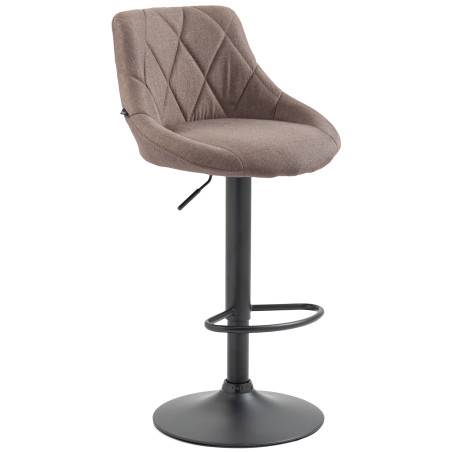 Tabouret de bar Lazio, tissu, noir taupe
