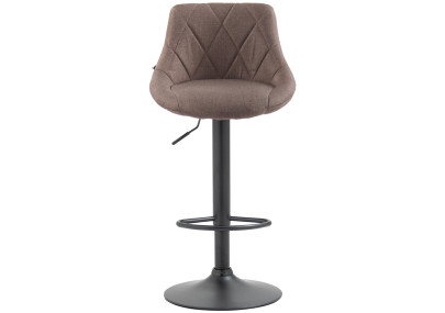 Tabouret de bar Lazio tissu noir taupe