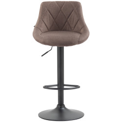 Tabouret de bar Lazio, tissu, noir taupe