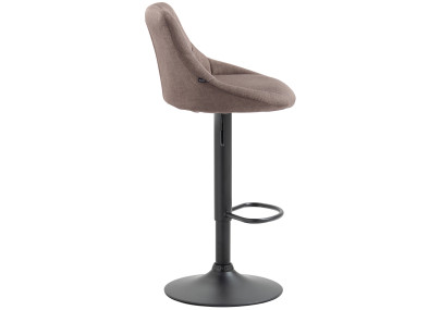 Tabouret de bar Lazio, tissu, noir taupe
