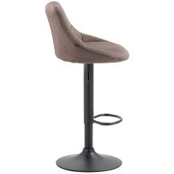 Tabouret de bar Lazio tissu noir taupe