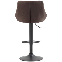 Tabouret de bar Lazio tissu noir taupe