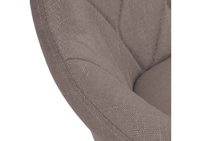 Tabouret de bar Lazio tissu noir taupe