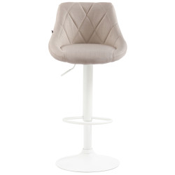 Tabouret de bar Lazio, tissu, blanc/crème