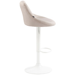 Tabouret de bar Lazio, tissu, blanc/crème