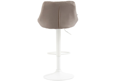 Tabouret de bar Lazio, tissu, blanc/crème