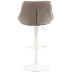 Tabouret de bar Lazio, tissu, blanc/crème