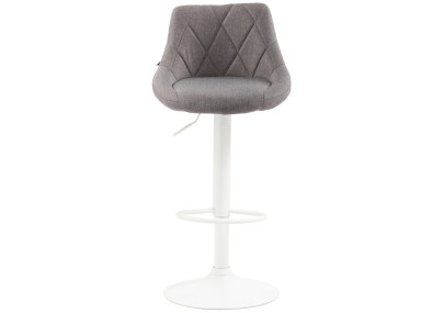 Tabouret de bar Lazio, tissu, blanc/gris