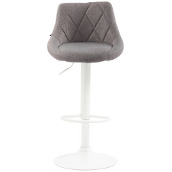 Tabouret de bar Lazio, tissu, blanc/gris