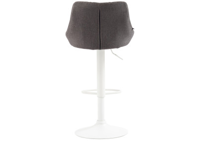 Tabouret de bar Lazio, tissu, blanc/gris