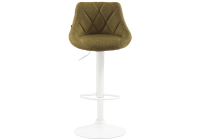 Tabouret de bar Lazio, tissu, blanc/vert