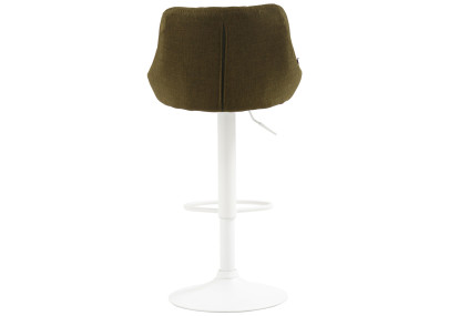 Tabouret de bar Lazio, tissu, blanc/vert