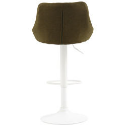 Tabouret de bar Lazio, tissu blanc vert