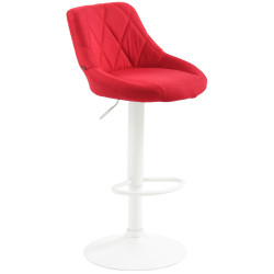 Tabouret de bar Lazio, tissu blanc rouge