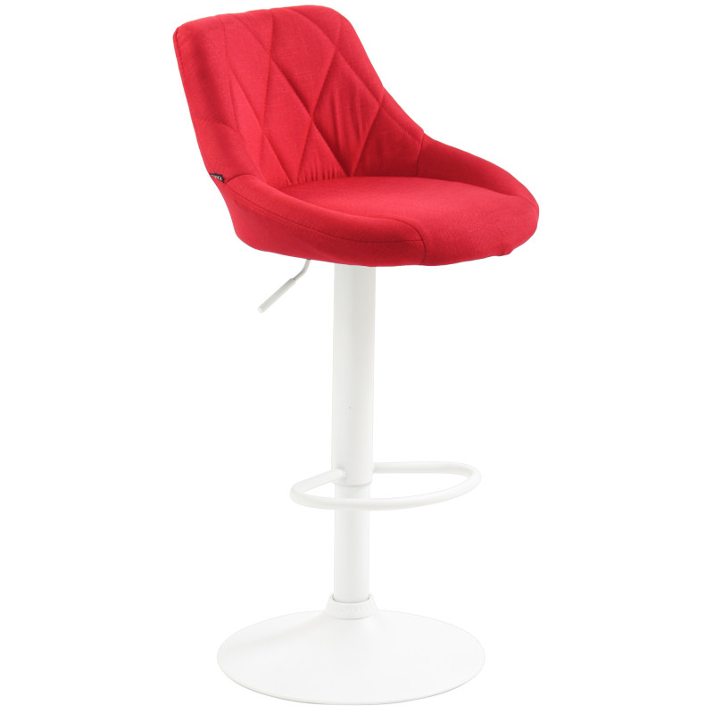 Tabouret de bar Lazio tissu blanc rouge
