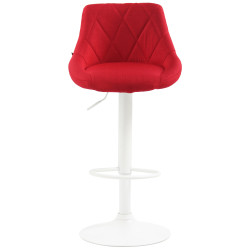 Tabouret de bar Lazio, tissu, blanc/rouge
