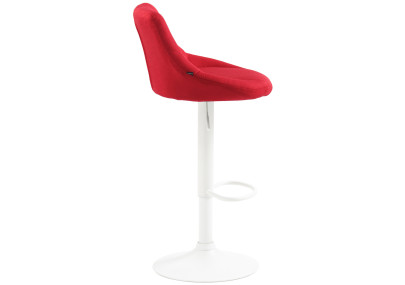 Tabouret de bar Lazio, tissu, blanc/rouge