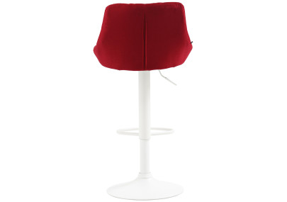 Sgabello bar LAZIO in tessuto rosso,bianco