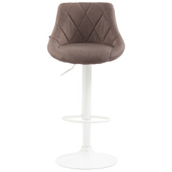 Tabouret de bar Lazio, tissu blanc taupe