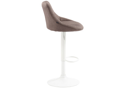 Tabouret de bar Lazio, tissu, blanc/taupe