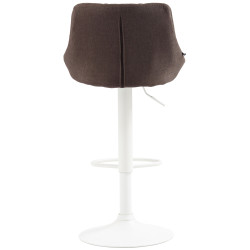 Tabouret de bar Lazio tissu blanc taupe
