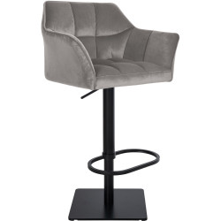 Tabouret de bar en velours Damaso B gris