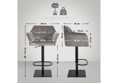 Barhocker Damaso B Samt