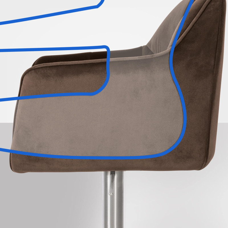 Tabouret de bar en velours Damaso E brun