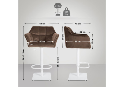 Barhocker Damaso W Samt