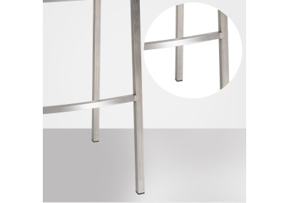 Tabouret de bar Damaso E en velours gris, piètement à 4 pieds