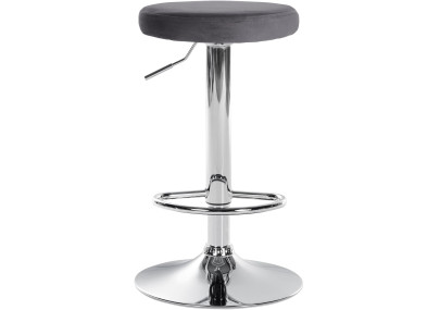 Tabouret de bar Ponte velours chrome gris foncé
