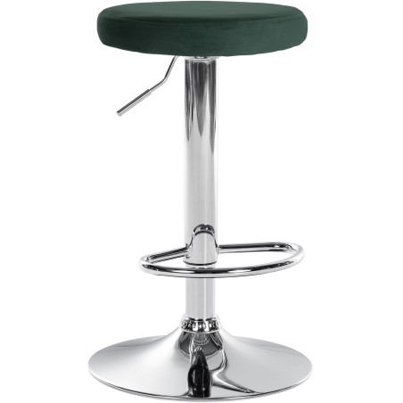 Tabouret de bar Ponte, velours, chrome, vert