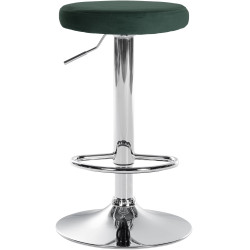Tabouret de bar en velours Ponte, chromé vert