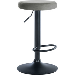 Taburete de bar Ponte tapizado en terciopelo Gris,Negro