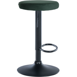 Tabouret de bar en velours Ponte, noir vert
