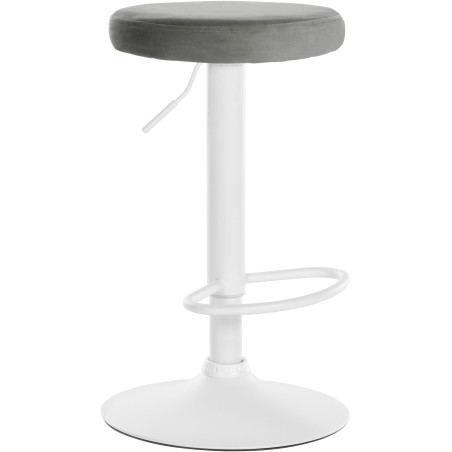 Tabouret de bar Ponte velours blanc gris