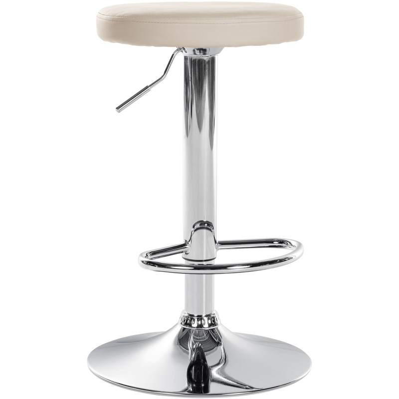 Tabouret de bar Ponte, similicuir, chromé crème
