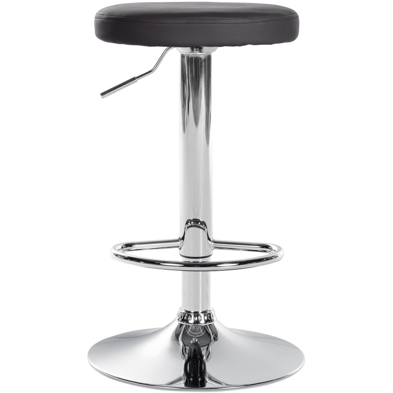 Tabouret de bar Ponte similicuir chrome noir