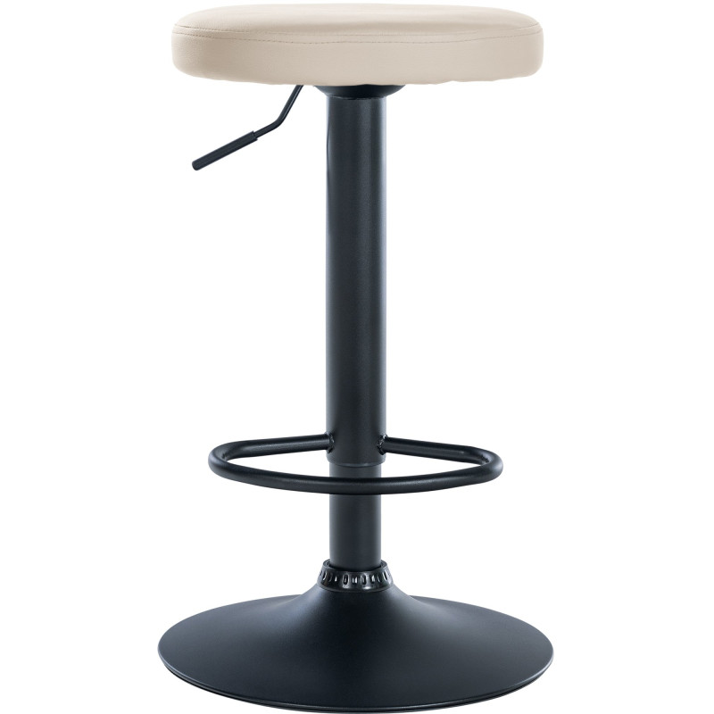 Tabouret de bar Ponte, similicuir, noir crème