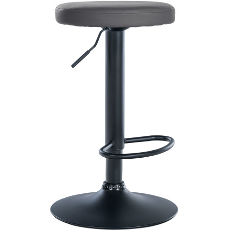 Tabouret de bar Ponte, similicuir, noir gris