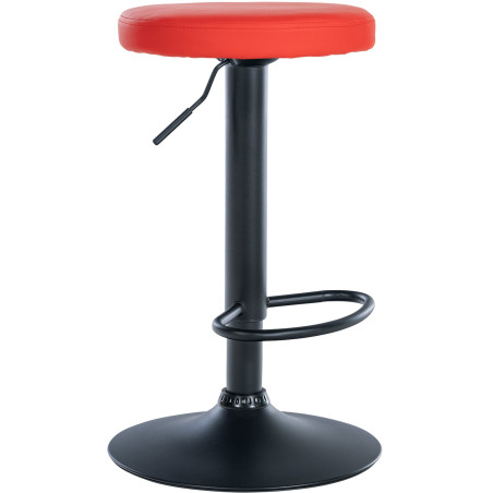 Tabouret de bar Ponte, similicuir, noir/rouge