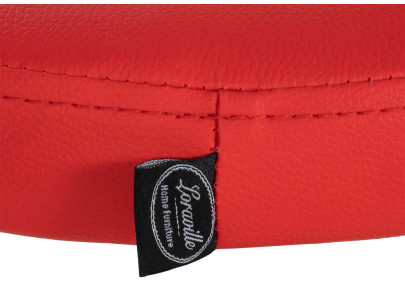 Taburete de bar Ponte redondo en polipiel Rojo,Negro