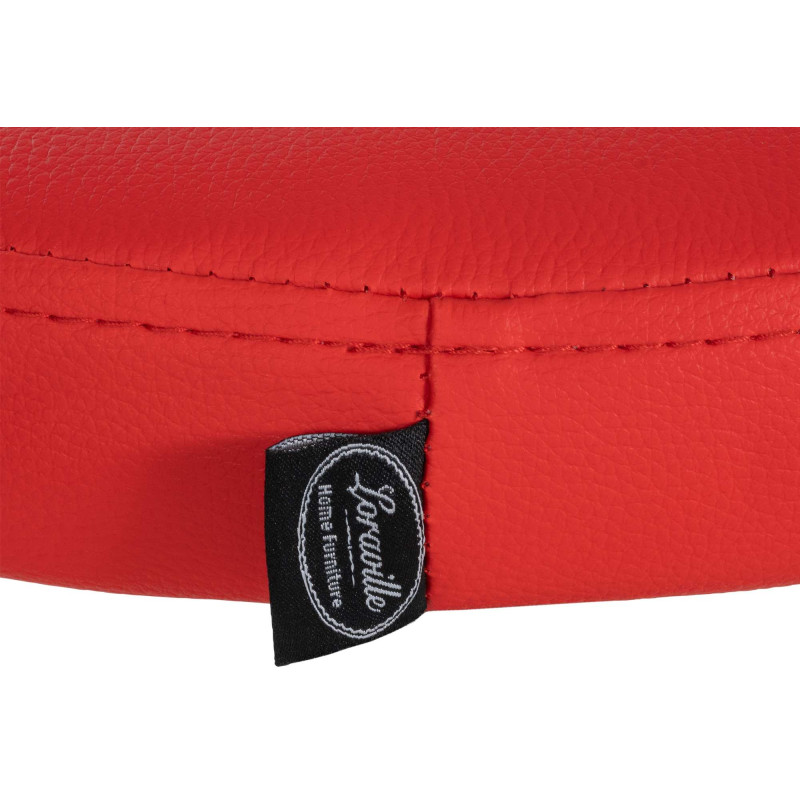 Tabouret de bar Ponte, similicuir, noir/rouge